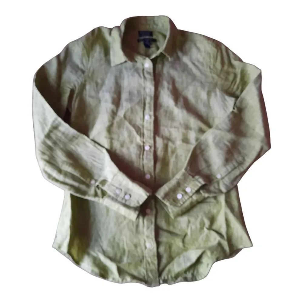 J. Crew Irish Linen Shirt in Olive